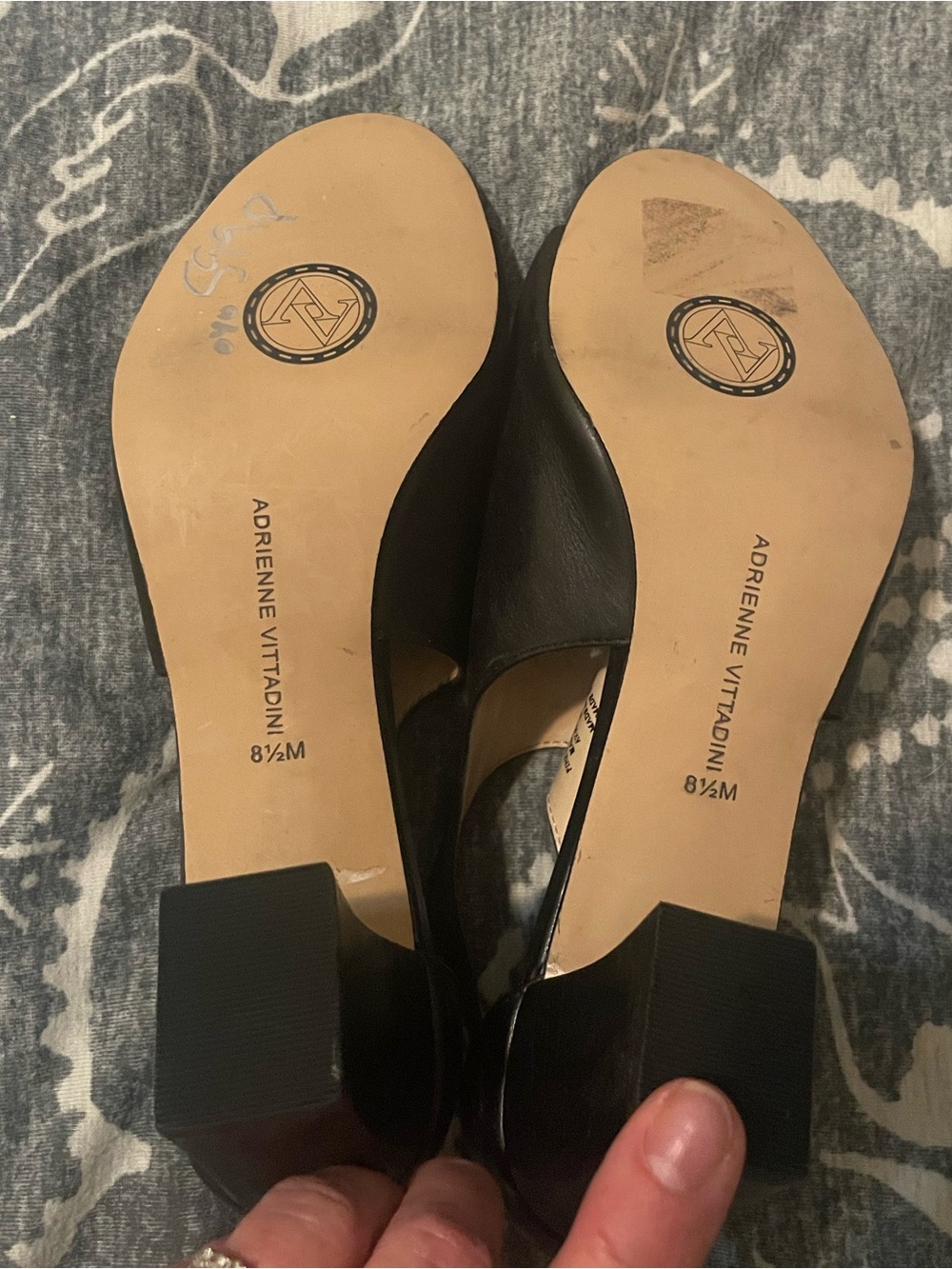 Adrienne Vittadini Black Peep-Toe Slingback Heels - Picture 5 of 6